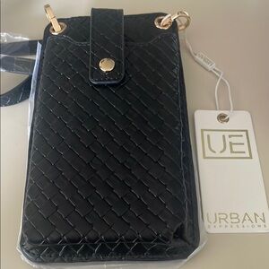 Urban Expressions Black Quilted Phone Case and Wallet